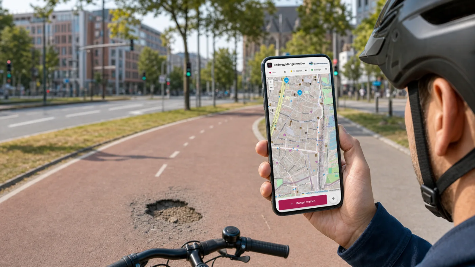 Screenshot von Radweg Mängelmelder